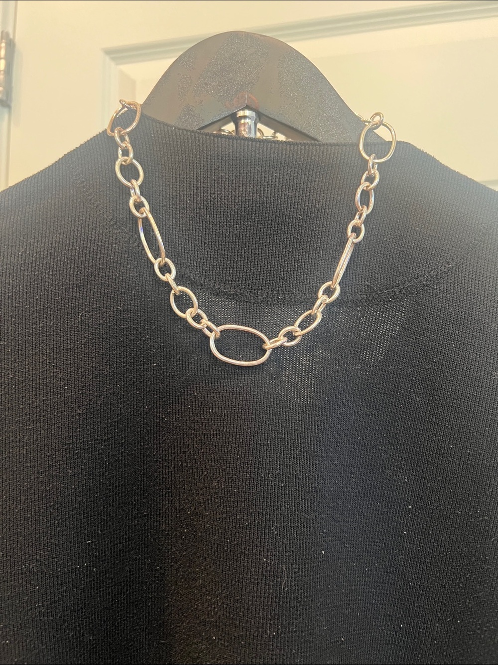 Polished Silver Tone chunky link Necklace - Women's Fashion Jewelry